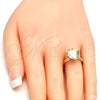Oro Laminado Multi Stone Ring, Gold Filled Style with Golden Shadow Swarovski Crystals, Polished, Golden Finish, 01.239.0005.10 (One size fits all)