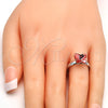 Rhodium Gold Filled Multi Stone Ring, Butterfly Design, with Rose Peach Swarovski Crystals, Polished, Rhodium Finish, 01.239.0007.4 (One size fits all)