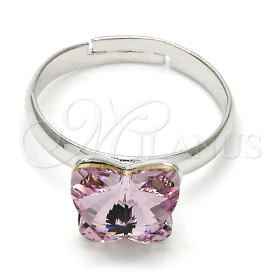 Anillo de Oro Laminado con Rodio 01.239.0007.5 de Oro Laminado Blanco por Mayoreo, vista principal del producto