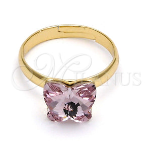 Gold Filled Ring — Multi Stone Ring Butterfly Design with Rosaline Swarovski — main product view — SKU 112587 | Oro Laminado anillo — Multi Stone Ring Butterfly diseño with Rosaline Swarovski — SKU 112587