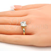 Oro Laminado Multi Stone Ring, Gold Filled Style Butterfly Design, with Crystal Swarovski Crystals, Polished, Golden Finish, 01.239.0007.10 (One size fits all)