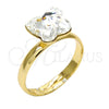 Oro Laminado Multi Stone Ring, Gold Filled Style Butterfly Design, with Crystal Swarovski Crystals, Polished, Golden Finish, 01.239.0007.10 (One size fits all)