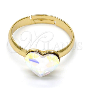 Gold Filled Ring — Multi Stone Ring Heart Design with Aurore Boreale — main product view — SKU 112599 | Oro Laminado anillo — Multi Stone Ring corazón diseño with Aurore Boreale — SKU 112599
