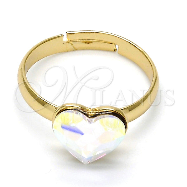 Gold Filled Ring — Multi Stone Ring Heart Design with Aurore Boreale — main product view — SKU 112599 | Oro Laminado anillo — Multi Stone Ring corazón diseño with Aurore Boreale — SKU 112599