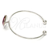 Rhodium Gold Filled Individual Bangle, with Cyclamen Opal Swarovski Crystals, Polished, Rhodium Finish, 07.239.0006.2 (02 MM Thickness, One size fits all)