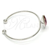 Rhodium Gold Filled Individual Bangle, with Cyclamen Opal Swarovski Crystals, Polished, Rhodium Finish, 07.239.0006.2 (02 MM Thickness, One size fits all)