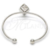 Rhodium Gold Filled Individual Bangle, with Cyclamen Opal Swarovski Crystals, Polished, Rhodium Finish, 07.239.0006.2 (02 MM Thickness, One size fits all)
