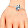 Rhodium Gold Filled Individual Bangle, with Crystal Blue Shade Swarovski Crystals, Polished, Rhodium Finish, 07.239.0006.3 (02 MM Thickness, One size fits all)