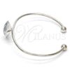 Rhodium Gold Filled Individual Bangle, with Crystal Blue Shade Swarovski Crystals, Polished, Rhodium Finish, 07.239.0006.3 (02 MM Thickness, One size fits all)