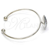 Rhodium Gold Filled Individual Bangle, with Crystal Blue Shade Swarovski Crystals, Polished, Rhodium Finish, 07.239.0006.3 (02 MM Thickness, One size fits all)