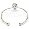 Rhodium Gold Filled Individual Bangle, with Crystal Blue Shade Swarovski Crystals, Polished, Rhodium Finish, 07.239.0006.3 (02 MM Thickness, One size fits all)