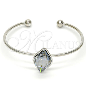 White Gold Filled Jewelry — Individual Bangle with Crystal Blue Shade Swarovski Crystals — main product view — SKU 112604 | Oro Laminado Blanco joyería — Individual Bangle with cristal Blue Shade Swarovski Crystals — SKU 112604