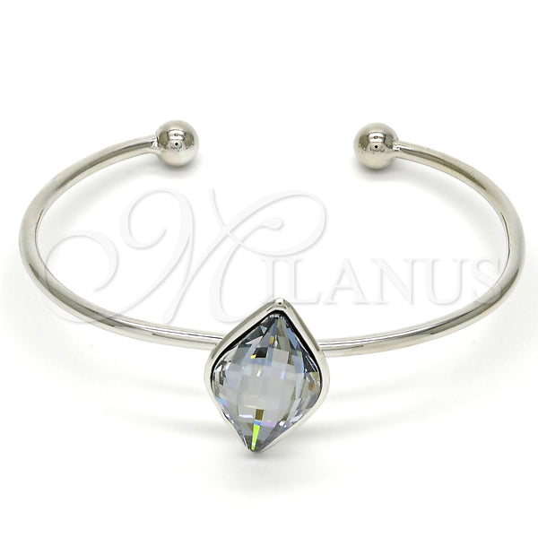 White Gold Filled Jewelry — Individual Bangle with Crystal Blue Shade Swarovski Crystals — main product view — SKU 112604 | Oro Laminado Blanco joyería — Individual Bangle with cristal Blue Shade Swarovski Crystals — SKU 112604