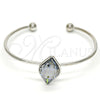 Rhodium Gold Filled Individual Bangle, with Crystal Blue Shade Swarovski Crystals, Polished, Rhodium Finish, 07.239.0006.3 (02 MM Thickness, One size fits all)