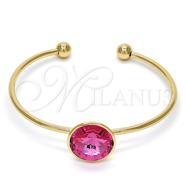 Gold Filled Jewelry — Individual Bangle with Rose Swarovski Crystals Polished 07. — main product view — SKU 112605 | Oro Laminado joyería — Individual Bangle with Rose Swarovski Crystals pulido 07. — SKU 112605