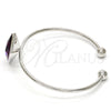 Rhodium Plated Individual Bangle, with Amethyst Swarovski Crystals, Polished, Rhodium Finish, 07.239.0006.4 (04 MM Thickness, One size fits all)