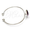 Rhodium Plated Individual Bangle, with Amethyst Swarovski Crystals, Polished, Rhodium Finish, 07.239.0006.4 (04 MM Thickness, One size fits all)