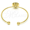 Oro Laminado Individual Bangle, Gold Filled Style with Padparadscha Swarovski Crystals, Polished, Golden Finish, 07.239.0012.1 (02 MM Thickness, One size fits all)