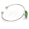 Rhodium Gold Filled Individual Bangle, with Fern Green Swarovski Crystals, Polished, Rhodium Finish, 07.239.0006.5 (04 MM Thickness, One size fits all)