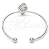 Rhodium Gold Filled Individual Bangle, with Fern Green Swarovski Crystals, Polished, Rhodium Finish, 07.239.0006.5 (04 MM Thickness, One size fits all)