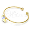 Oro Laminado Individual Bangle, Gold Filled Style with Aurore Boreale Swarovski Crystals, Polished, Golden Finish, 07.239.0012.4 (02 MM Thickness, One size fits all)