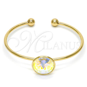 Gold Filled Jewelry — Individual Bangle with Aurore Boreale Swarovski Crystals Polished — main product view — SKU 112611 | Oro Laminado joyería — Individual Bangle with Aurore Boreale Swarovski Crystals pulido — SKU 112611