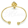 Oro Laminado Individual Bangle, Gold Filled Style with Crystal Blue Shade Swarovski Crystals, Polished, Golden Finish, 07.239.0006.6 (02 MM Thickness, One size fits all)