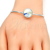 Rhodium Gold Filled Individual Bangle, with Aurore Boreale Swarovski Crystals, Polished, Rhodium Finish, 07.239.0012.5 (02 MM Thickness, One size fits all)