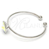 Rhodium Gold Filled Individual Bangle, with Aurore Boreale Swarovski Crystals, Polished, Rhodium Finish, 07.239.0012.5 (02 MM Thickness, One size fits all)