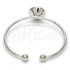 Rhodium Gold Filled Individual Bangle, with Aurore Boreale Swarovski Crystals, Polished, Rhodium Finish, 07.239.0012.5 (02 MM Thickness, One size fits all)
