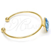 Oro Laminado Individual Bangle, Gold Filled Style with Light Turquoise Swarovski Crystals, Polished, Golden Finish, 07.239.0006.10 (02 MM Thickness, One size fits all)