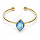 Oro Laminado Individual Bangle, Gold Filled Style with Light Turquoise Swarovski Crystals, Polished, Golden Finish, 07.239.0006.10 (02 MM Thickness, One size fits all)