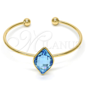 Gold Filled Jewelry — Individual Bangle with Light Turquoise Swarovski Crystals Polished — main product view — SKU 112617 | Oro Laminado joyería — Individual Bangle with Light Turquoise Swarovski Crystals pulido — SKU 112617