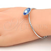 Rhodium Gold Filled Individual Bangle, with Golden Swarovski Crystals, Polished, Rhodium Finish, 07.239.0012.6 (02 MM Thickness, One size fits all)