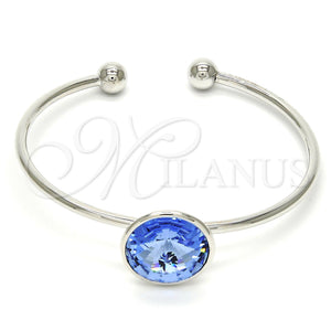 White Gold Filled Jewelry — Individual Bangle with Swarovski Crystals Polished 07. 02 — main product view — SKU 112618 | Oro Laminado Blanco joyería — Individual Bangle with Swarovski Crystals pulido 07. 02 — SKU 112618