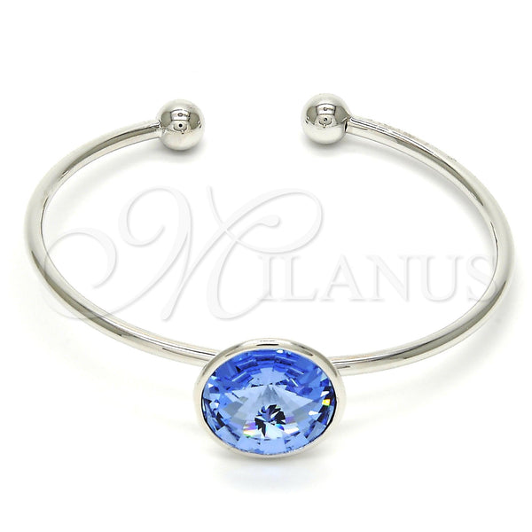 White Gold Filled Jewelry — Individual Bangle with Swarovski Crystals Polished 07. 02 — main product view — SKU 112618 | Oro Laminado Blanco joyería — Individual Bangle with Swarovski Crystals pulido 07. 02 — SKU 112618
