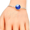 Rhodium Gold Filled Individual Bangle, with Bermuda Blue Swarovski Crystals, Polished, Rhodium Finish, 07.239.0012.7 (02 MM Thickness, One size fits all)