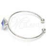 Rhodium Gold Filled Individual Bangle, with Bermuda Blue Swarovski Crystals, Polished, Rhodium Finish, 07.239.0012.7 (02 MM Thickness, One size fits all)