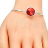 Rhodium Gold Filled Individual Bangle, with Padparadscha Swarovski Crystals, Polished, Rhodium Finish, 07.239.0012.8 (02 MM Thickness, One size fits all)