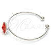 Rhodium Gold Filled Individual Bangle, with Padparadscha Swarovski Crystals, Polished, Rhodium Finish, 07.239.0012.8 (02 MM Thickness, One size fits all)