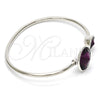 Rhodium Gold Filled Individual Bangle, with Amethyst Swarovski Crystals, Polished, Rhodium Finish, 07.239.0003.2 (03 MM Thickness, One size fits all)