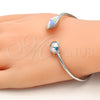 Rhodium Gold Filled Individual Bangle, with Aurore Boreale Swarovski Crystals, Polished, Rhodium Finish, 07.239.0003.4 (03 MM Thickness, One size fits all)