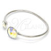 Rhodium Gold Filled Individual Bangle, with Aurore Boreale Swarovski Crystals, Polished, Rhodium Finish, 07.239.0003.4 (03 MM Thickness, One size fits all)