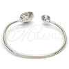 Rhodium Gold Filled Individual Bangle, with Aurore Boreale Swarovski Crystals, Polished, Rhodium Finish, 07.239.0003.4 (03 MM Thickness, One size fits all)