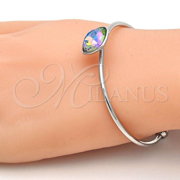 White Gold Filled Jewelry — Individual Bangle with Paradise Shine Swarovski Crystals Polished — alternate product view — SKU 112627 | Oro Laminado Blanco joyería — Individual Bangle with Paradise Shine Swarovski Crystals pulido — SKU 112627