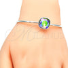 Rhodium Gold Filled Individual Bangle, with Paradise Shine Swarovski Crystals, Polished, Rhodium Finish, 07.239.0010.1 (02 MM Thickness, One size fits all)
