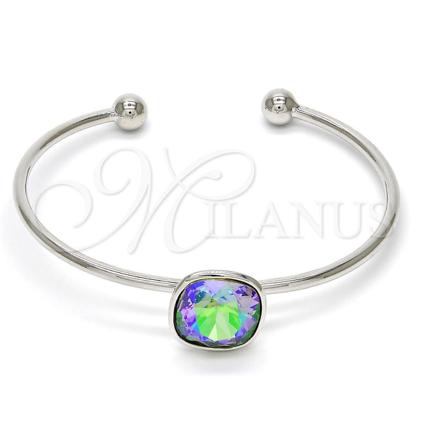 White Gold Filled Jewelry — Individual Bangle with Paradise Shine Swarovski Crystals Polished — main product view — SKU 112627 | Oro Laminado Blanco joyería — Individual Bangle with Paradise Shine Swarovski Crystals pulido — SKU 112627