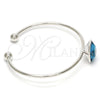 Rhodium Plated Individual Bangle, with Indicolite Swarovski Crystals, Polished, Rhodium Finish, 07.239.0010.2 (02 MM Thickness, One size fits all)