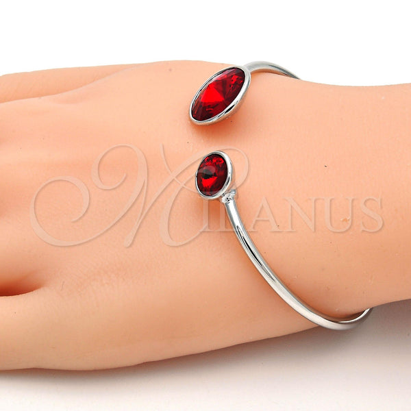 White Gold Filled Jewelry — Individual Bangle with Light Siam Swarovski Crystals Polished — alternate product view — SKU 112629 | Oro Laminado Blanco joyería — Individual Bangle with Light Siam Swarovski Crystals pulido — SKU 112629