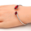 Rhodium Gold Filled Individual Bangle, with Light Siam Swarovski Crystals, Polished, Rhodium Finish, 07.239.0003.6 (03 MM Thickness, One size fits all)